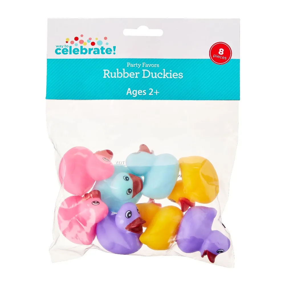 Patitos de Goma Coloridos en Paquete de 8 Unidades, Juguetes de Baño Flotantes Vibrantes Surtidos para Niños, Recuerdos de Fiesta de Cumpleaños, Rellenos de Bolsas de Regalo, Decoraciones para Baby Shower, Colección de Diversión para la Hora del Baño