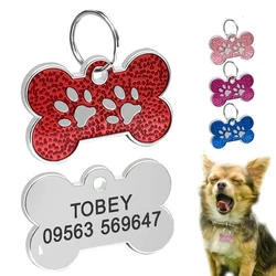 Anti-lost Dog ID Tag spersonalizowane psy kot tagi w kształcie kości dostosowane Pet tabliczka znamionowa dla obroża naszyjnik bezpłatny prezent Chihuahua