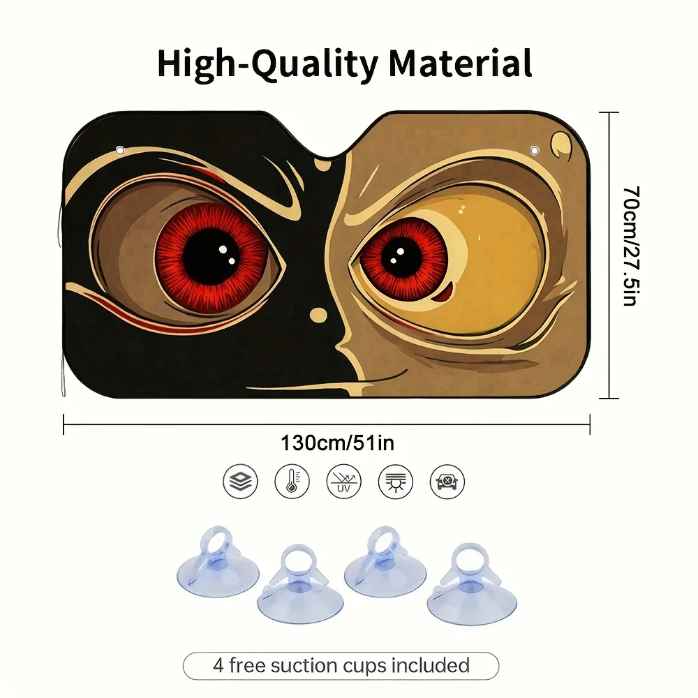 1pc Dual Eyes Contrast Car Sun Visor, Reduces Sunlight Exposure, Provides Comfortable In-Car Temperature, Ideal For Long Drives