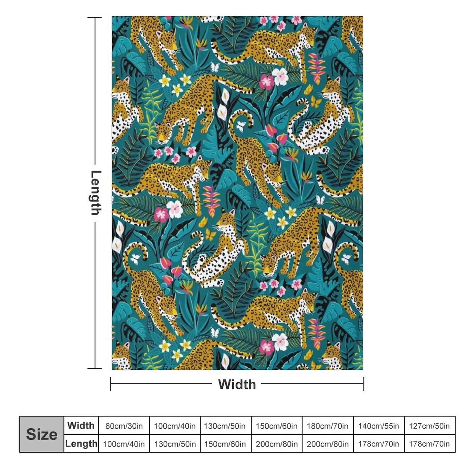 Dancing Jaguar Jungle Throw Blanket Custom Hairy Blankets