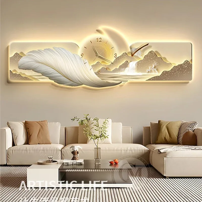 Art Mural Wall Clocks Luxury Restaurant Nordic Fashion Silent Wall Watch Modern Creative Wooden Reloj Pared Home Decoration