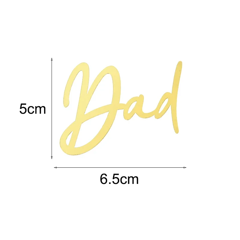 Acrylic Gold Dad Cake Topper Best  Happy Birthday    Father's Day Baking  Decoration Party Supplies