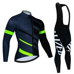 2024 Autumn Cycling Jersey Set Cycling Clothing Suit Maillot Cyclisme Homme Mens Long Sleeve MTB Bike Road Pants Bib Ropa Sport