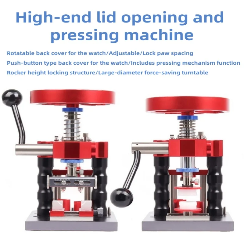 2-in-1 Watch Back Case Opener Press Machine Aluminum Alloy Watch Repair Tool for Watch Back Cover Remove & Sealing