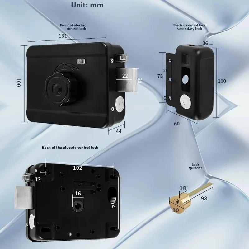 KOB Wiring Free System Card Swiping Integrated Lock Electromagnetic Control Lock IC Access Control Lock Rental House