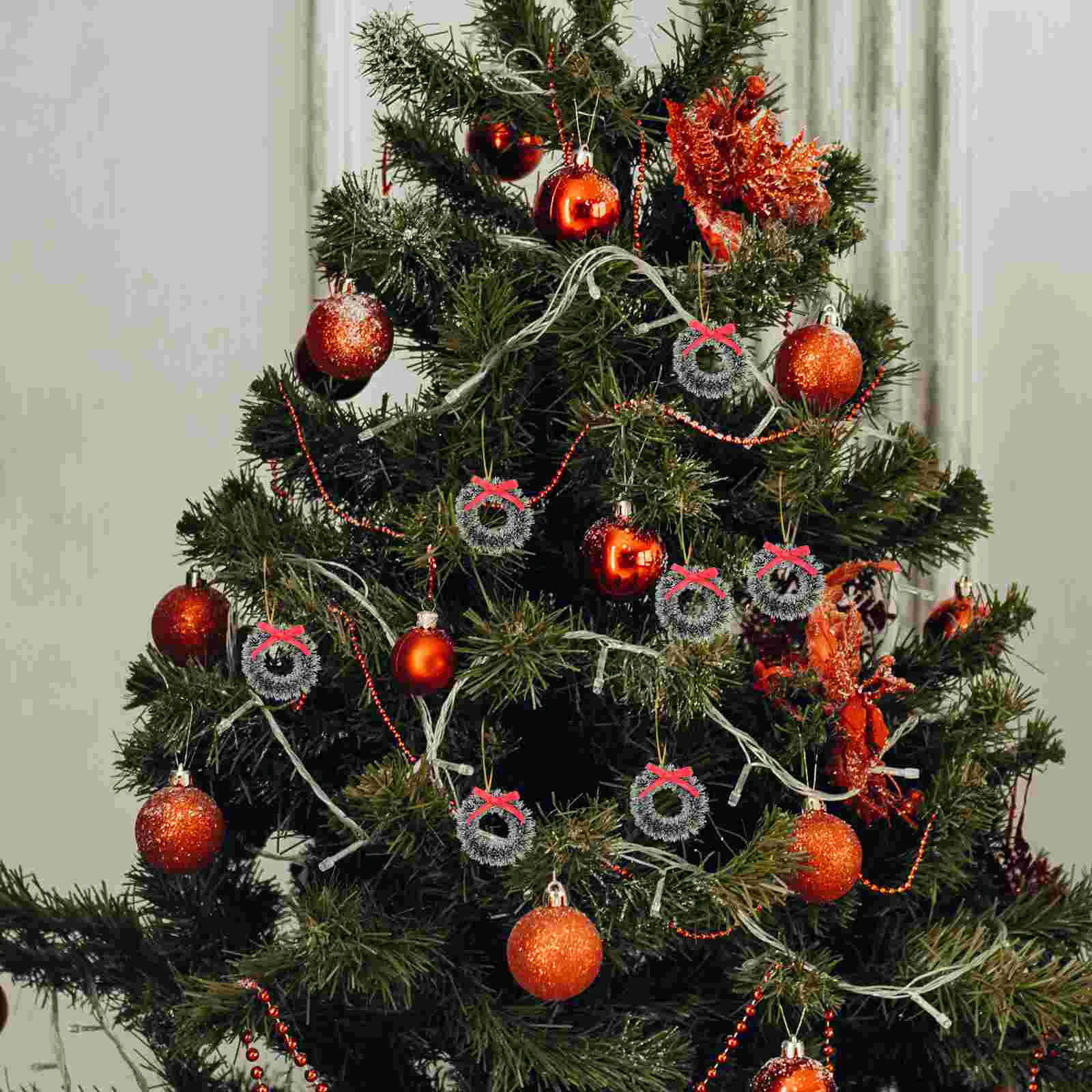 

20 Pcs Christmas Wreath Mini Toys Simulation Garland Small Artificial Plastic Miniature Landscape Decoration Father