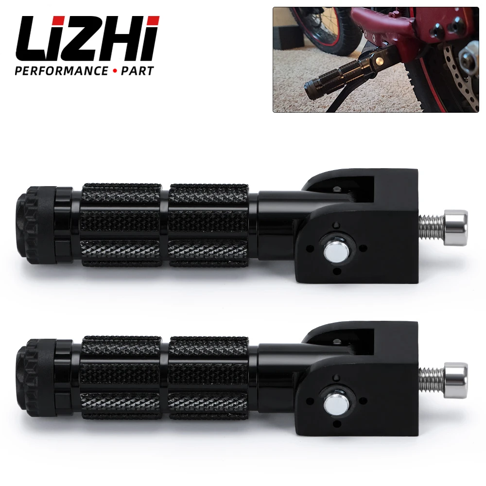 Reposapiés plegables para motocicleta, 2 uds., reposapiés universales de aluminio CNC, juego de pedales traseros