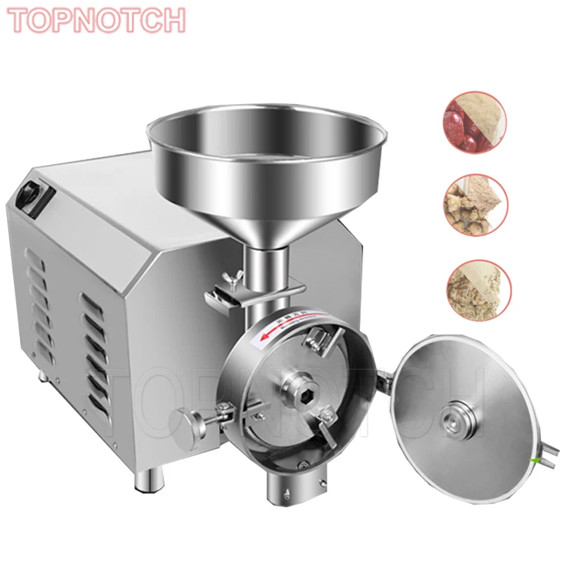 Stainless Steel Grinding Machine Commercial Pulverizer Mill Flour Machine Coffee Bean Nut Spice Electric Grain Grinder 110V 220V