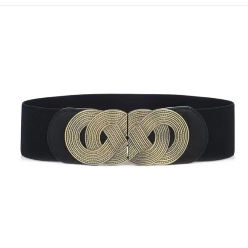 Cintura elastica larga con fibbia a farfalla vintage per donna Mix di modelli invernali