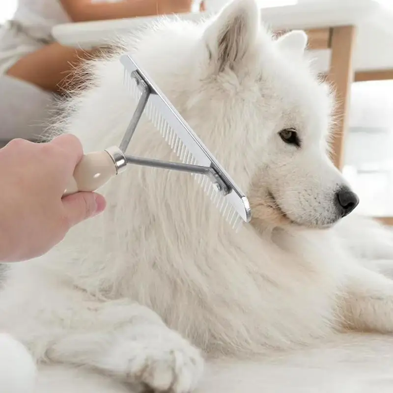 Escova para a preparação do cão e do gato, escova com a cabeça redonda, anti-rustproof, portátil, para derramar