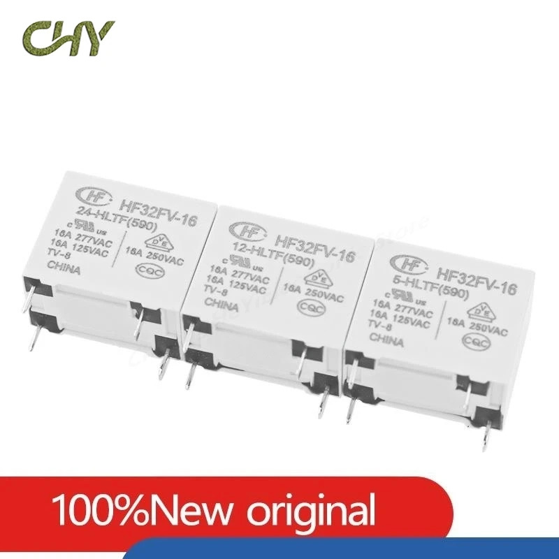 5Pcs/Lot Relay HF32FV-16 5-HLTF 12-HLTF 24-HLTF  HF32FV-16-12-HLTF HF32FV-16-24-HLTF A set of Normally Open 4PIN 16A 277VAC