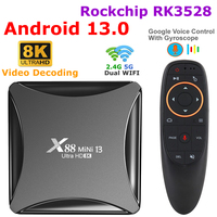 X88 MINI 13 Android 13 TV Box Rockchip RK3528 4GB 32GB 64GB Set Top Box 5G Dual Wifi 8K Video Decode Android 13.0 Media Player