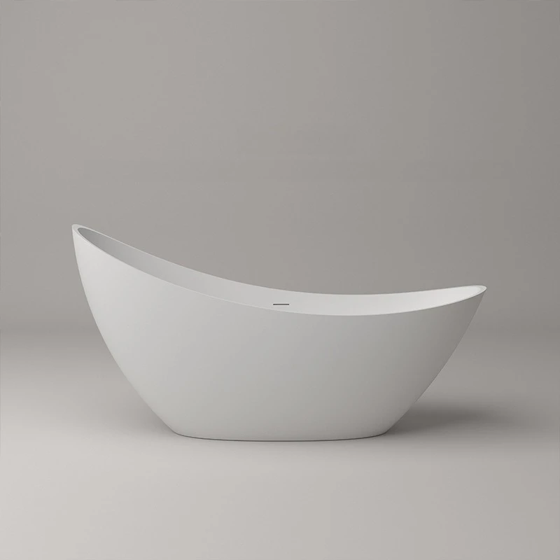 

Bathtub Corian Artificial Oval Crescent-shaped shaped Hotel Villa Light Luxury