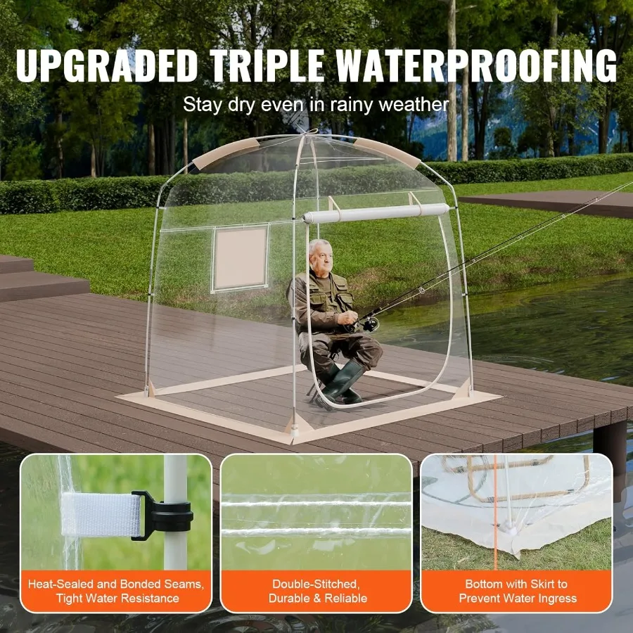 خيمة رياضية شفافة تتسع لـ 2-4 أشخاص مع تجميع بسيط - مأوى خيمة فقاعي مقاس 72 × 72 بوصة مثالي للمناسبات الخارجية وكرة القدم