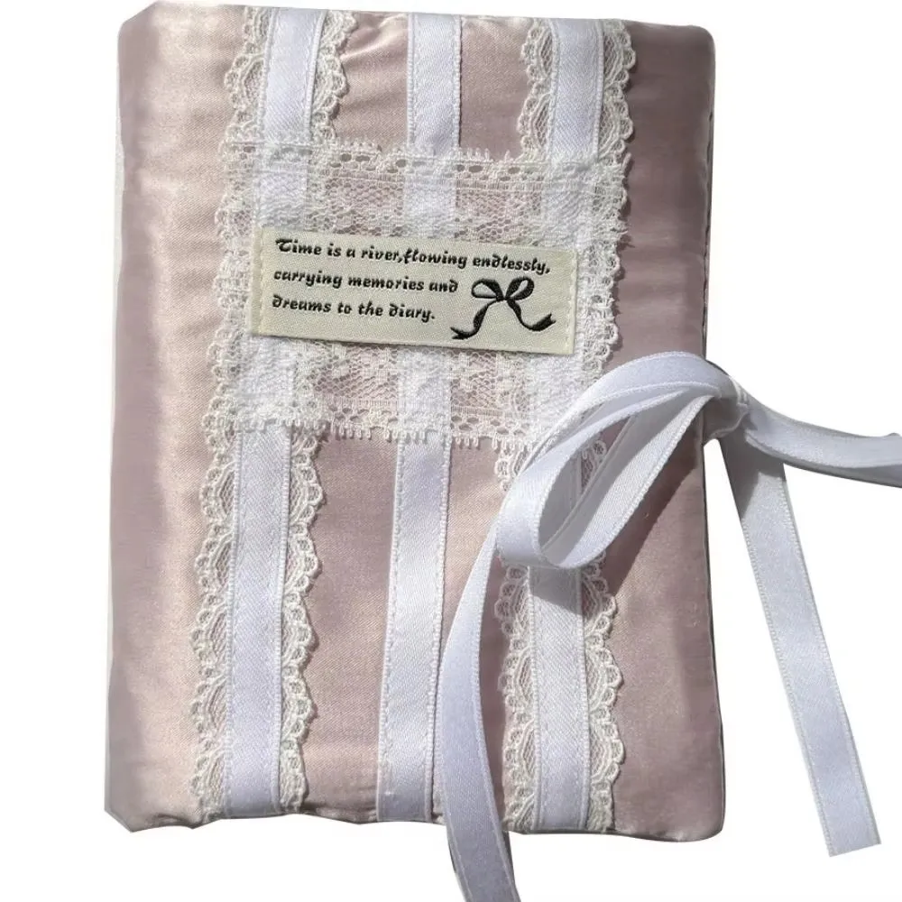 Portable 5 Holes Design Loose Leaf Notebook Cover M5 Size Korean Style Lace Bow Cover Scrapbook Cover