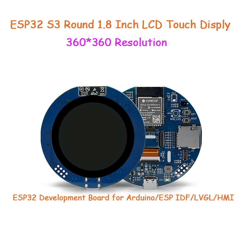 ESP32-S3 1.8 Inch TFT LCD Touch Screen Development Board 360*360 Round Display ESP32 Display Ardui-no HMI LVGL GUI Development