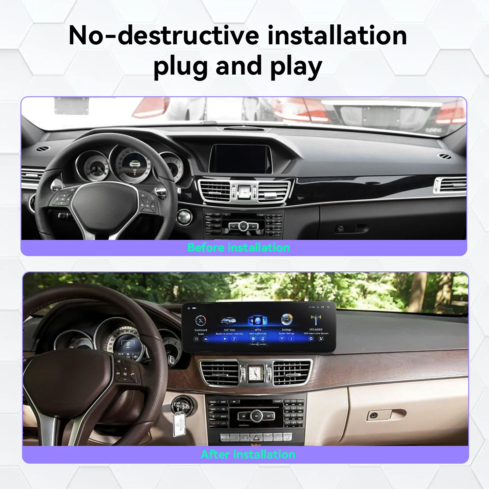 Auto Andriod 13 Carplay Navi For Mercedes Benz E- Class 2013- 2015 Car Radio Screen Digital Dashboard Multimedia Head Unit