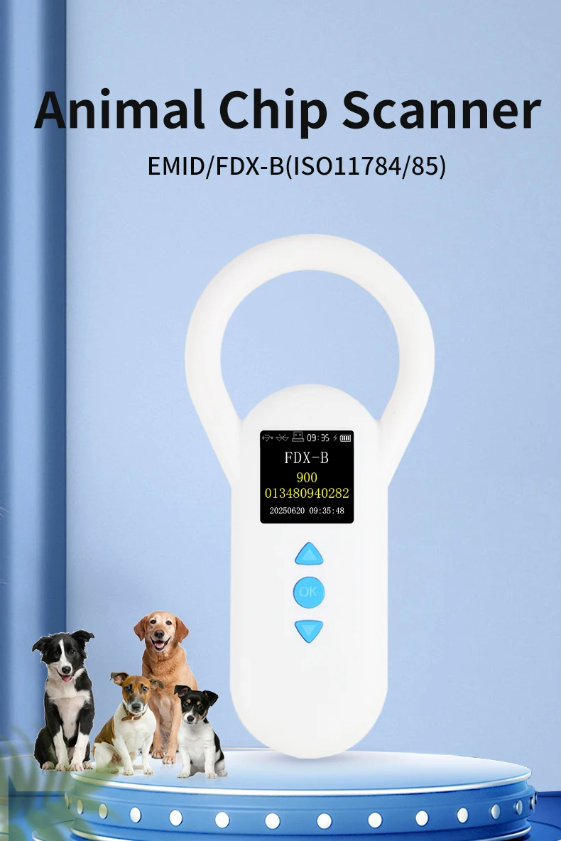 134.2Khz Animal RFID Reader Pet Cat Dog Handheld Microchip Scanner FDX-B Glass Chip USB/Bluetooth Animal Microchip Reader
