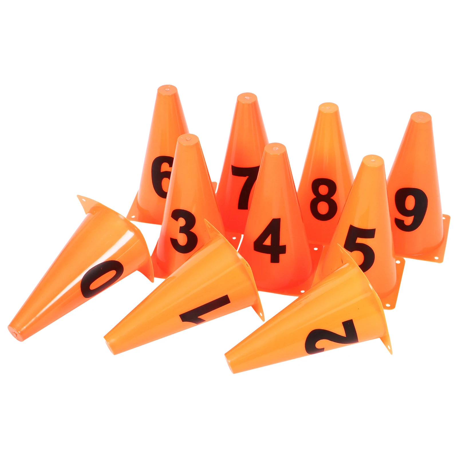 

1 set Logo Buckets 23cm Numbered Soccer Cones for Agility Training Sports Markers Plastic Traffic Cones