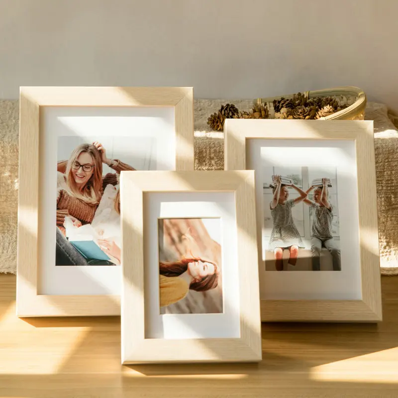 Modern Minimalist Real Wood Picture Frame Stand 6 7 8 10 Inch A4 Photo Washed Wall Hanging Desktop Decoration Album