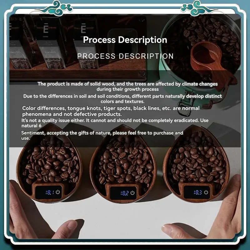 

Premium Coffee Bean Weigher, Tea Leaf Scale, Walnut Hand Brewing Electronic Scale Coffee Bean Scale Accurate To 0.1G