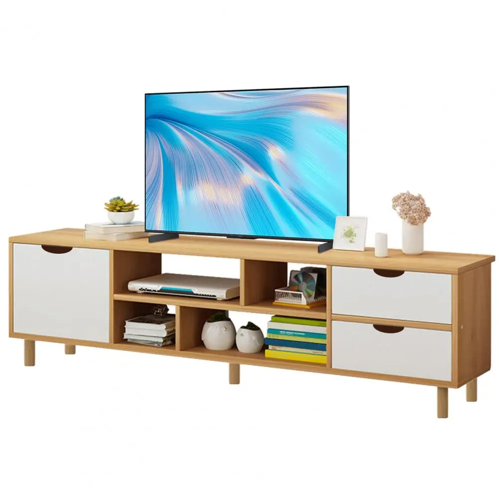 TV Stand, Media Entertainment Center with 3 Drawers and Open Shelves, Television Stand, TV Table, Media Console for Living Room