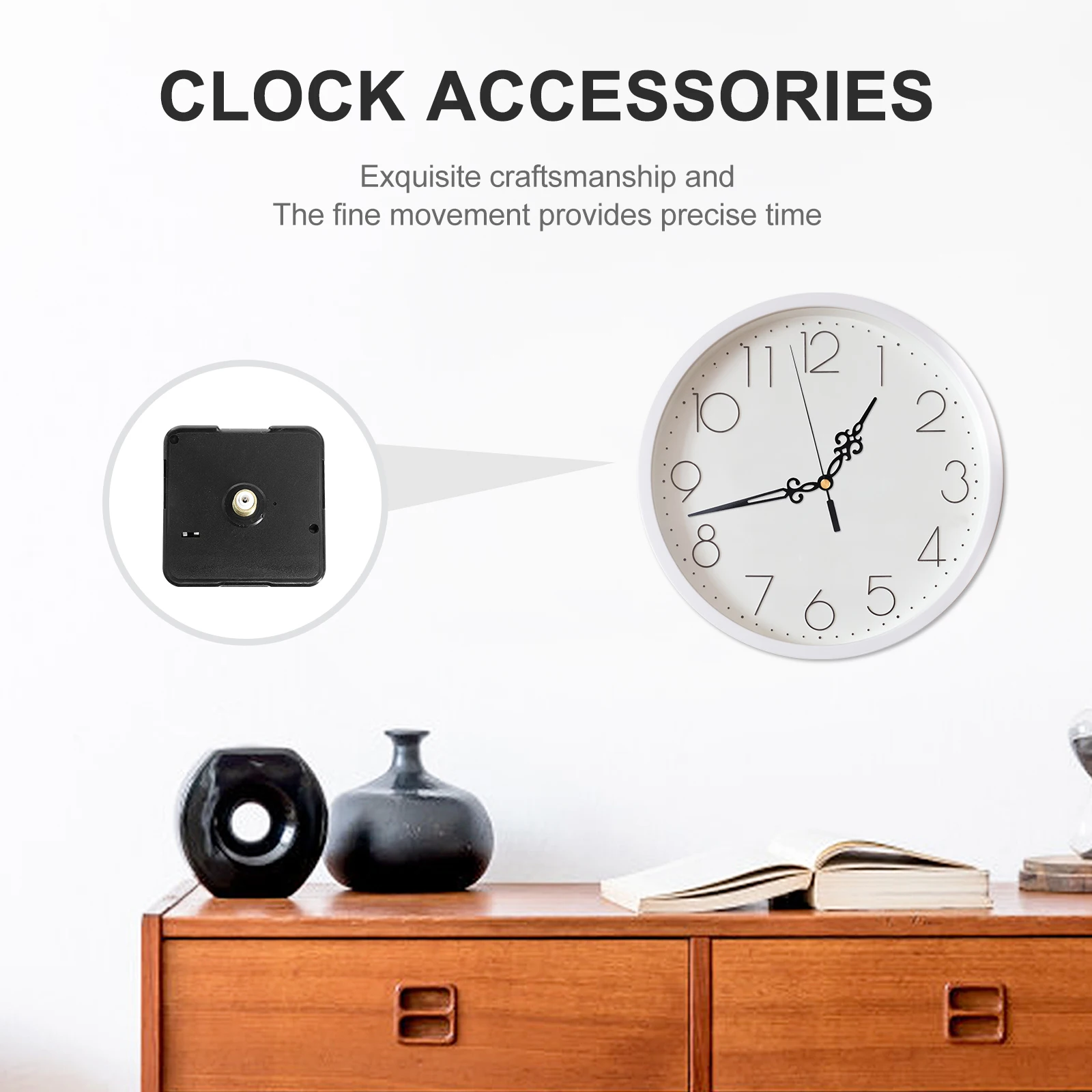 

10Sets Silent Wall Clock Movement Durable DIY Clock Mechanism Repair Parts Retro Style Classic Hands Silent Movement