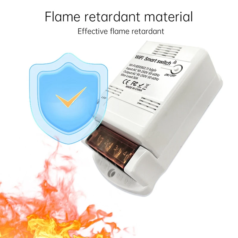 สวิตช์รีเลย์30A ระบบไวไฟสวิตช์ควบคุมอัจฉริยะระบบเปิด-ปิดอัตโนมัติสำหรับบ้านพูด