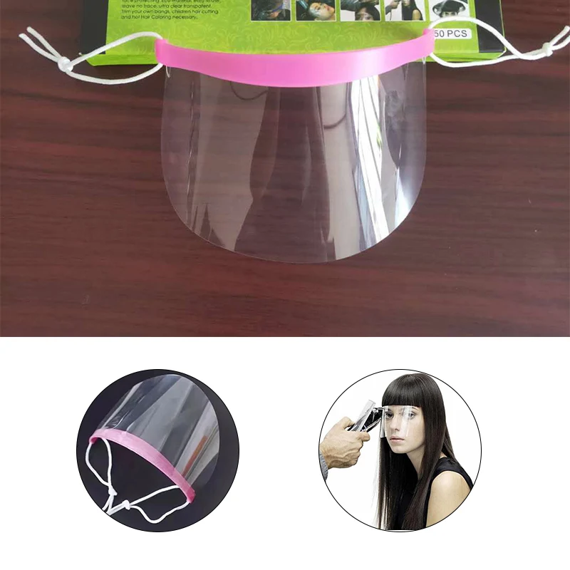 Eye Protection Hairdressing Mask, Isole Haircut Tool, Face Protection, Testa Shield, Descartável, Hairspray, 50pcs