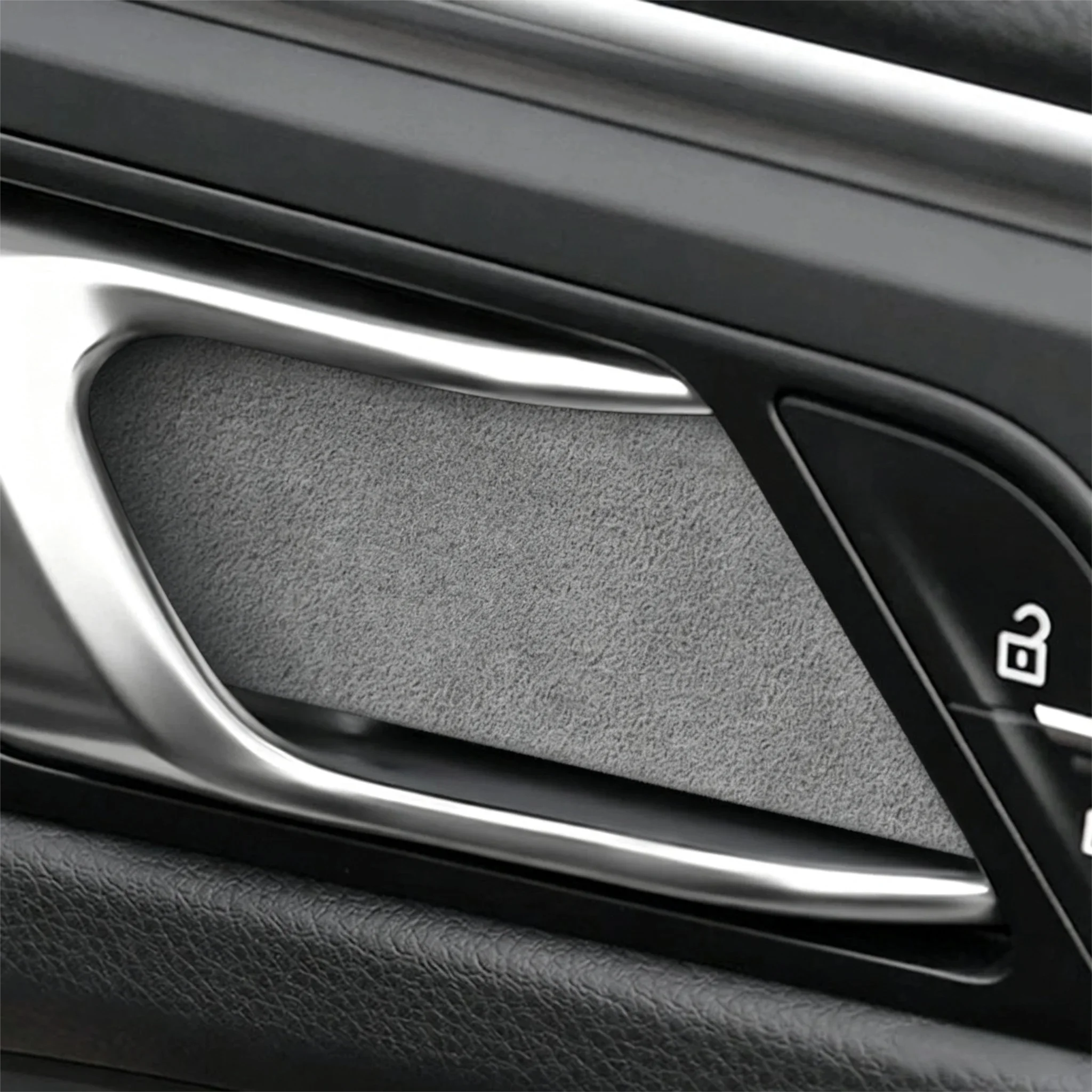 For Porsche Macan 2014-2026 Inner Door Handle Bowl Trim Overlay Suede Door Pull Handle Surround Sticker Interior Accessories