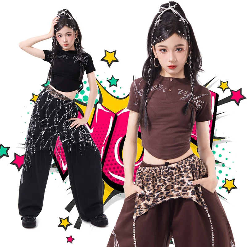 

Kids Street Wear Hip Hop Clothing Group K-pop Outfit Jazz Dance Costume Children'S Ballroom Dance Suit Stage Rave Wear XS11464