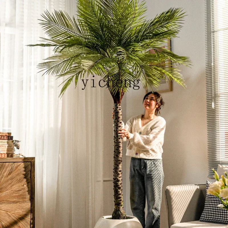 large-scale advanced sense simulation fake tree thorn sunflower palm tree bionic green plant loose-tailed sunflower ornament