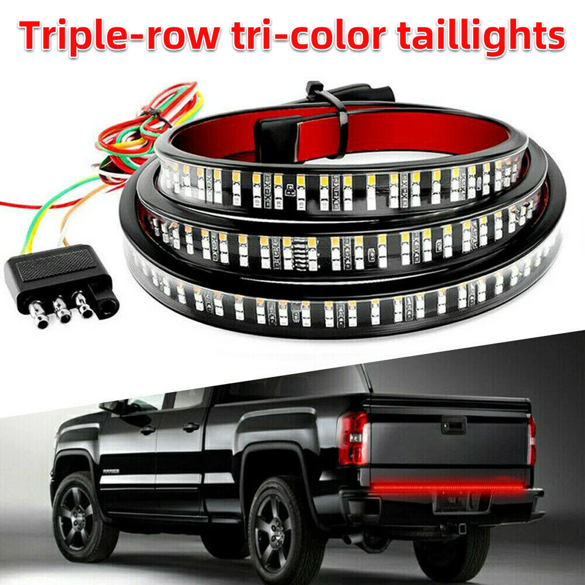 1.2/1.5m Truck Tailgate LED Light Strip, Pickup Truck/Trailer/SUV Full-Function Reverse Turn Signal Taillight Waterproof Design