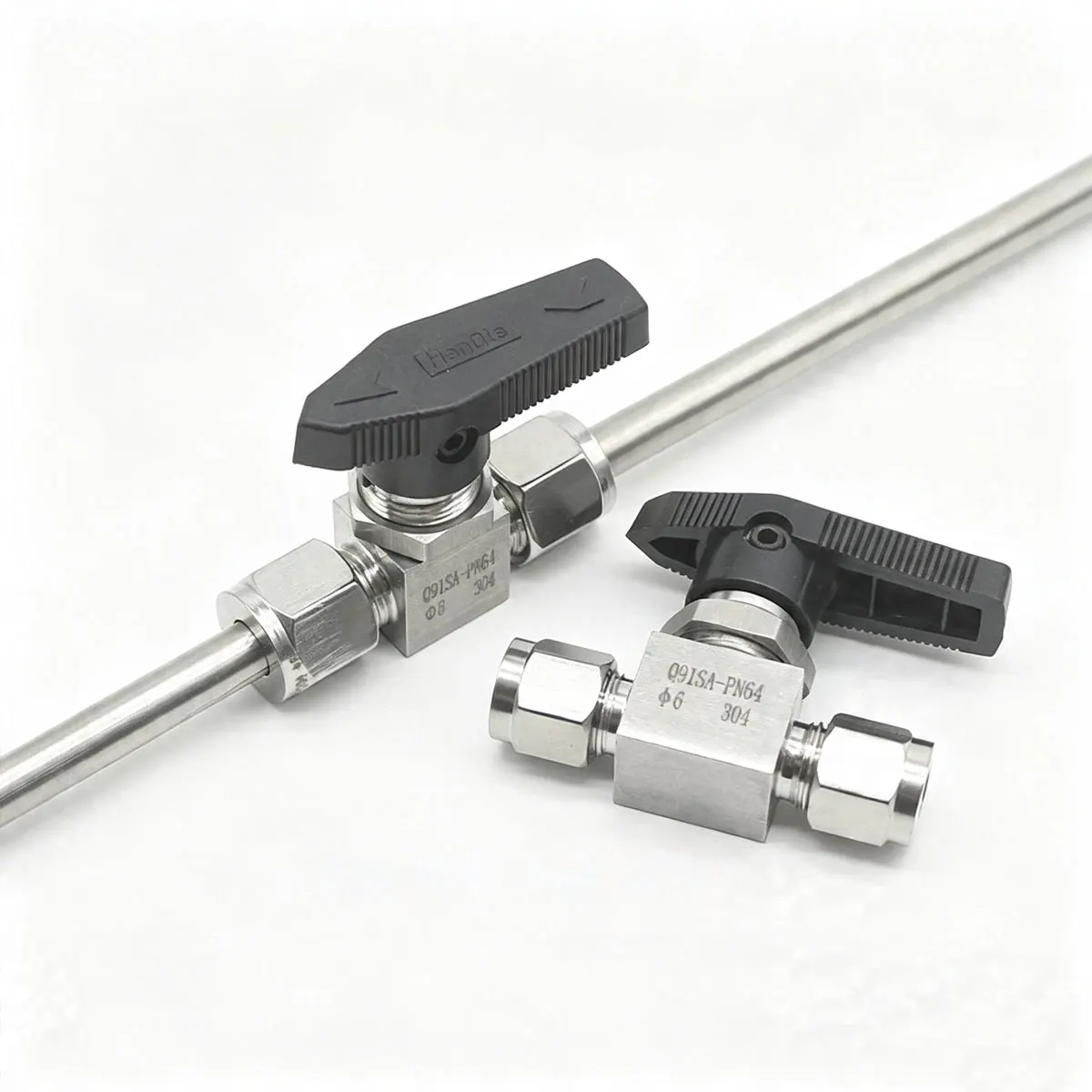 Stainless steel ferrule type ball valve globe valve air supply distribution valve straight through 1/8 6mm 8 10