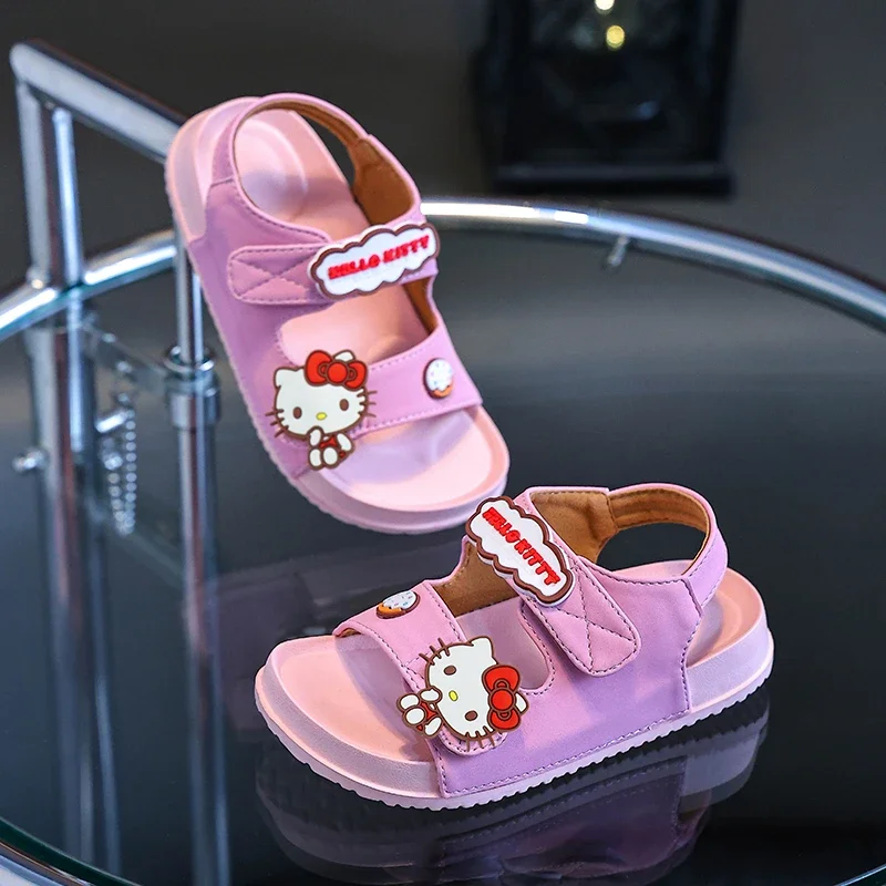 

Miniso Sandals Children Kuromi Sanrio HelloKitty Kids Melody Cinnamoroll Cute Girls Slippers Non-Slip Beach Shoes Kid Gift