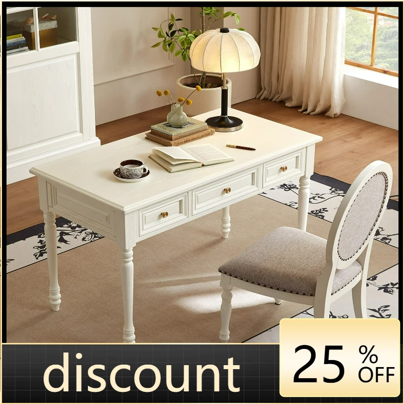 LTT American all solid wood desk writing desk computer desk with bookshelf storage