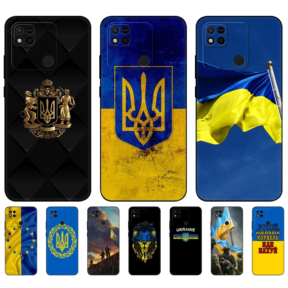 Black tpu Case For Xiaomi Redmi 7A 8 8A 9 9A 9C 10 10C 10A Redmi Note 8T 8 Pro Note 9 9S 9 Pro  smartphone cases Ukraine Flag