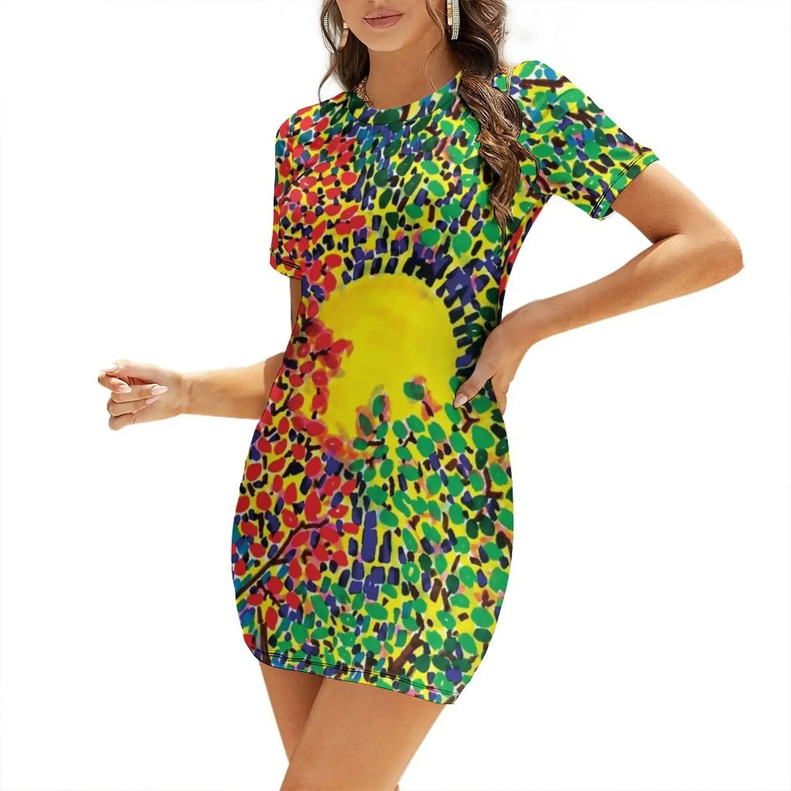 

Canopy of Trees Short-Sleeved Dress summer outfits for women 2026 beach outfits for women Dress woman