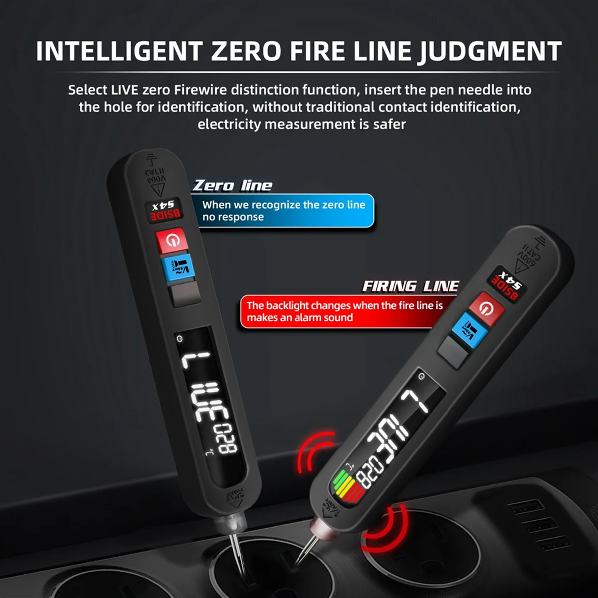 New  Voltage Tester Pen 12-300V Recharge Non-Contact Detection Leakage Live Wire Breakpoint Finder Portable Household,A