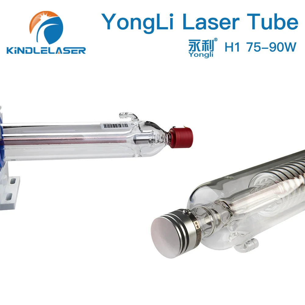 

KINDLELASER Yongli H1 75-90W CO2 Laser Tube H Series Dia.60mm Wooden Box Packing for Laser Engraving Cutting Machine