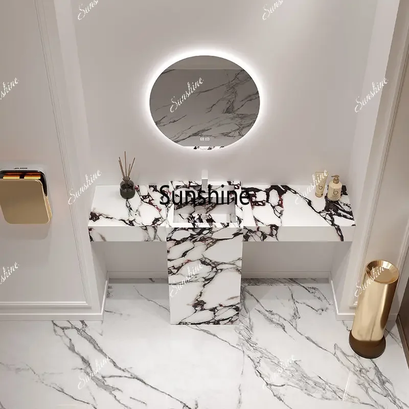 Hotel B & B rock slab column basin integrated sink basin floor combinationT*