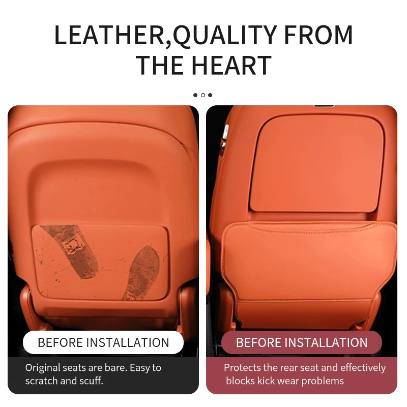 Universal For BMW Car Seat Back Protector PU Leather Anti Kick Dirty Mats Pad With Storage Bags For Children Kids Accessories