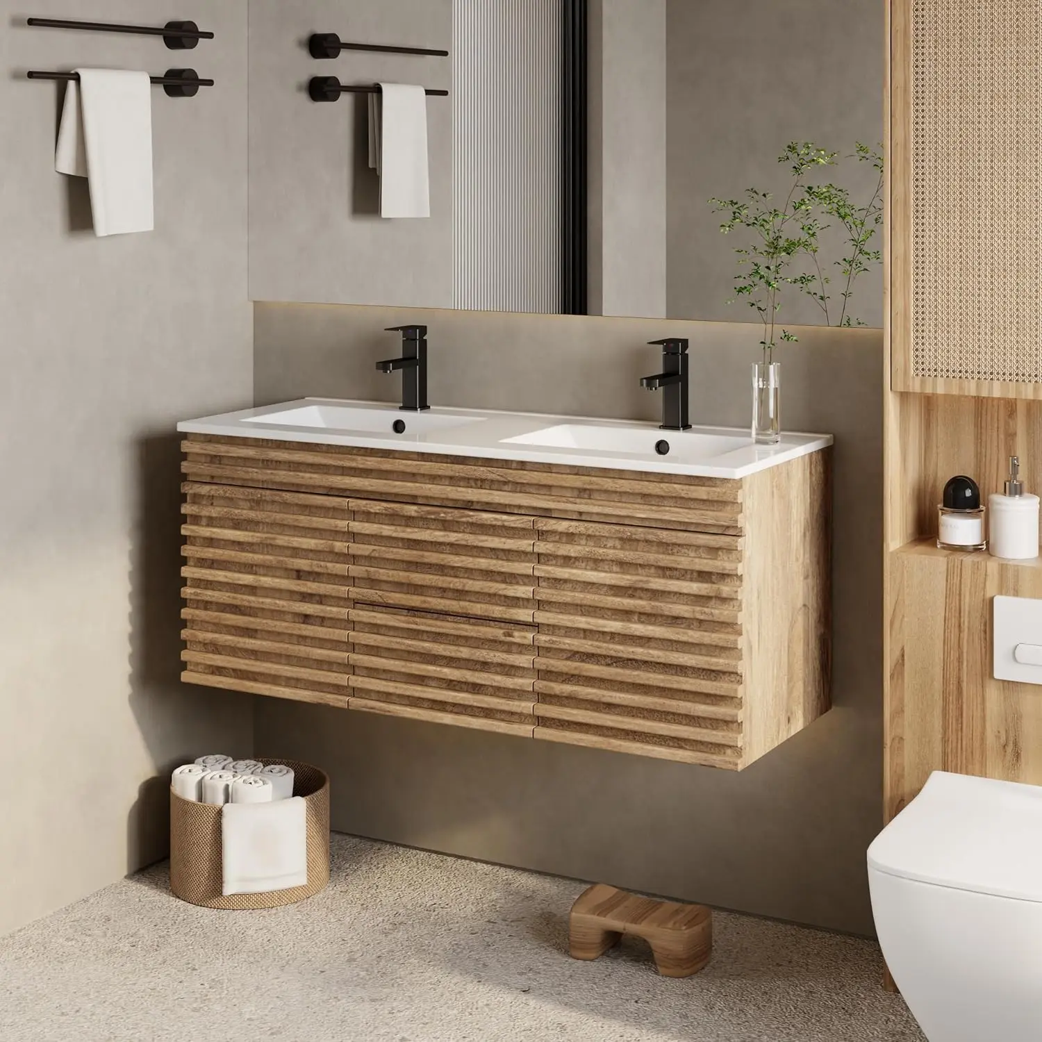 Mid-Century Floating Vanity 48