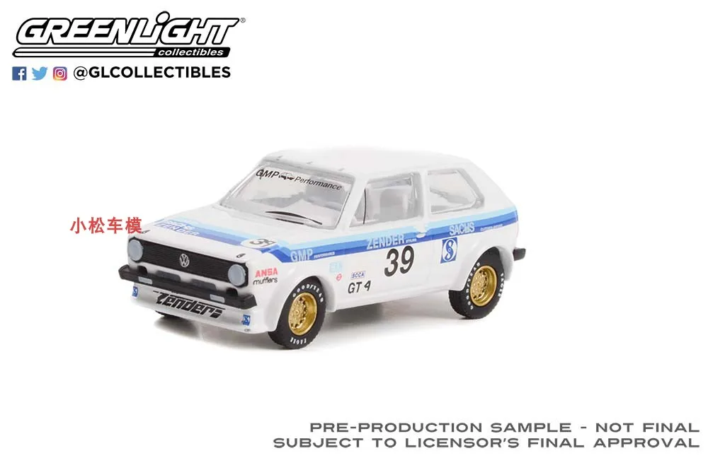 GreenLight 1:64 1975 Golf Rabbit Mk1 Alloy simulation micro car model collection decoration car toy gift