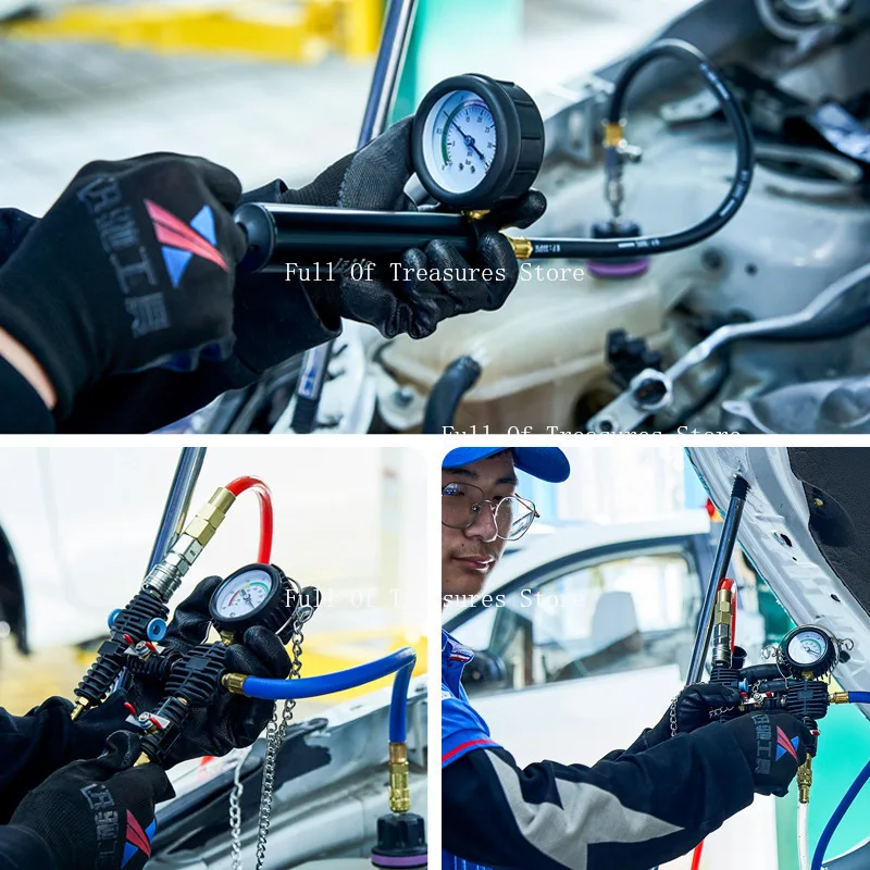 14 ชิ้นรถเครื่องตรวจจับการรั่วไหลเครื่องมือระบบทําความเย็นอัตโนมัติ Coolant สูญญากาศ Purge ชุด Universal หม้อน้ํารถยนต์เครื่องทดสอบความดันชุด