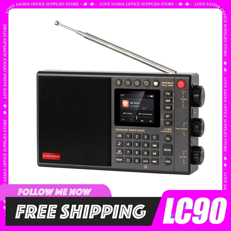 

Lc90 Choyong Radio All-Band Fm Radio With Card Ips Screen Home Long Endurance Bluetooth Subwoofer Speaker Radio Receiver Custom