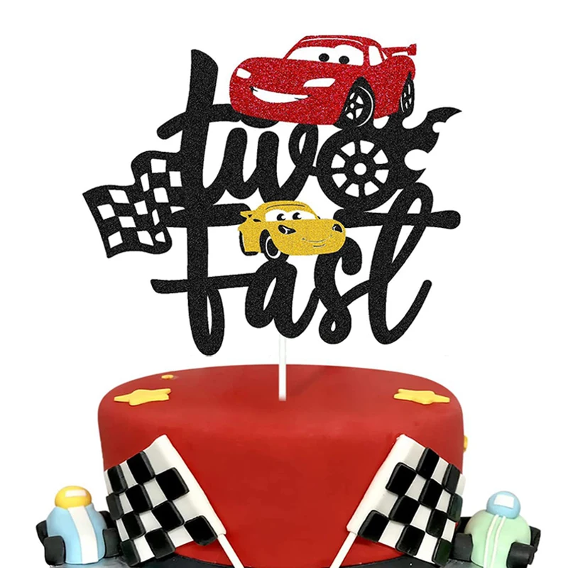 Disney McQueen Topper kue ulang tahun, perlengkapan mainan hadiah Baby Shower dekorasi pesta ulang tahun anak, Topper kue ulang tahun, mobil kilat Disney McQueen