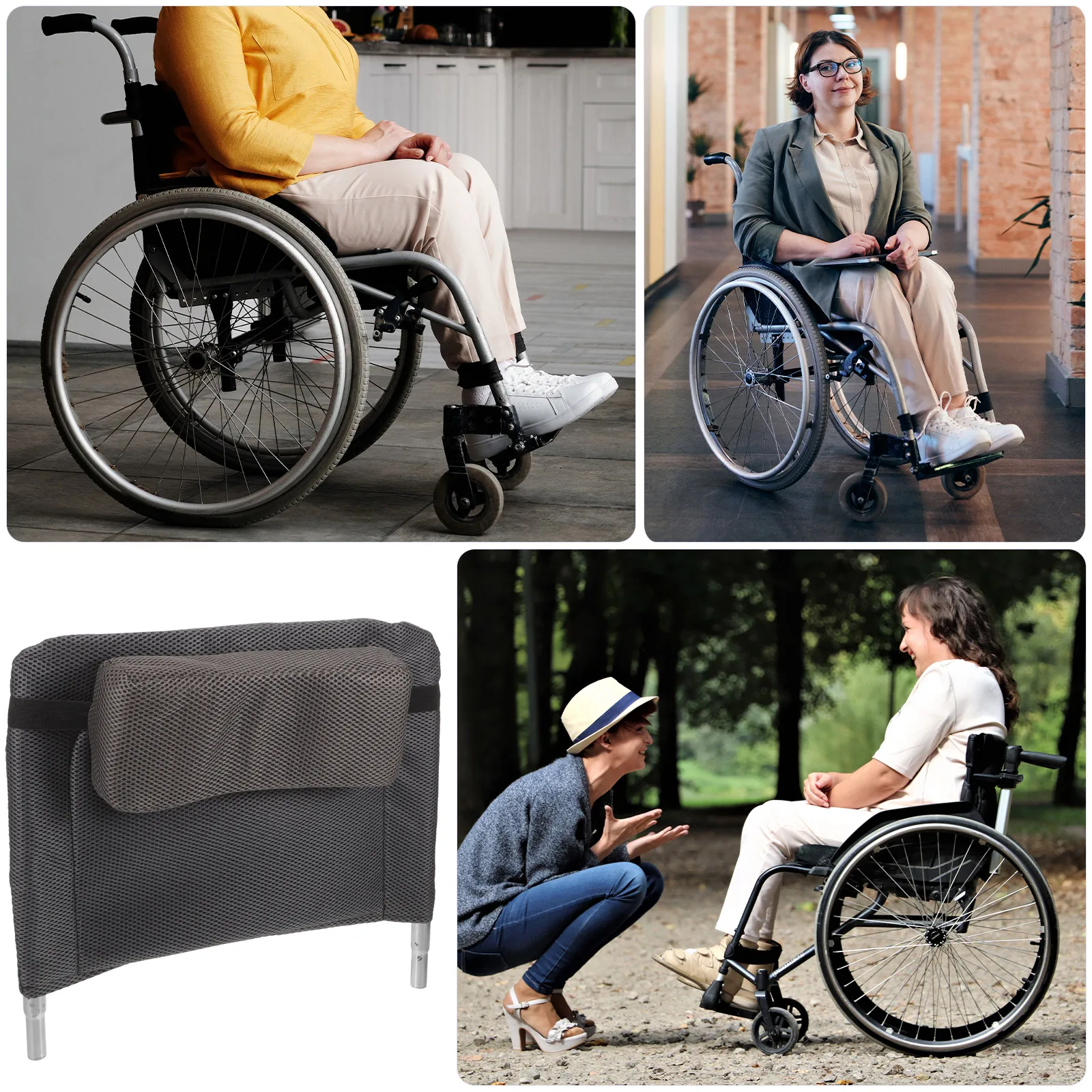 

Wheelchair Headrest Neck Support Pillow Breathable Black Reusable Wheelchair Accessory Deck Chair Ergonomic Comfort.sponge High