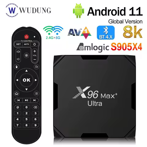 Original X96 Max Plus Ultra Android11 TV Box Amlogic S905X4 4G 32G/64G 2.4G&amp;5.0G Dual WIFI USB3.0 8K HD Set-Top Box PK X96 max+