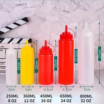 케첩 겨자 마요 조미료 스퀴즈 병, 핫 소스 올리브 오일 병, 주방 가제트, 250ML, 360ML, 450ML, 650ML, 800ML 